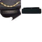 Celine Vintage Triomphe Black Canvas Chain Shoulder Bag Party — view 9