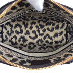 Dior Travel Leopard Print Beige Black Gold Canvas Pouch Makeup Case — view 7
