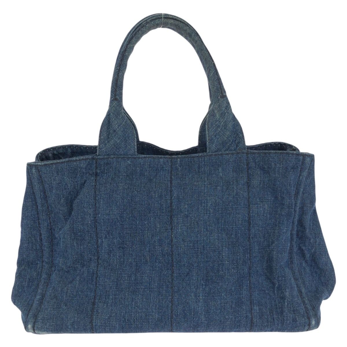 Prada Canapa Blue Gold Denim Tote — view 2