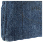 Prada Canapa Blue Gold Denim Tote — view 5