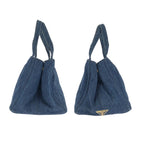 Prada Canapa Blue Gold Denim Tote — view 8