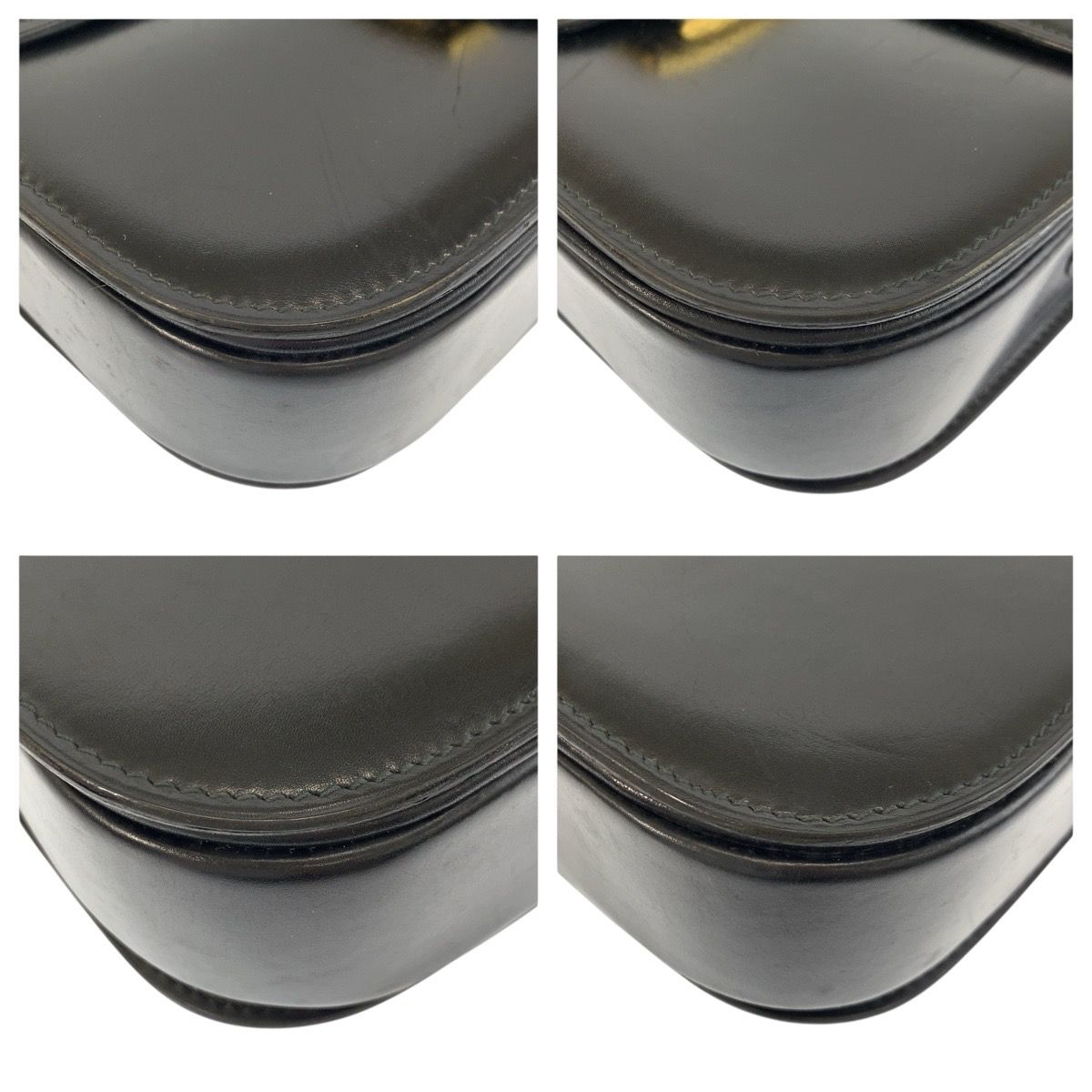 Celine Vintage Carriage Black Gold Leather Shoulder — view 4