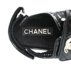 Chanel CC Logo Rhinestone Footbed Sandals Black — view 5