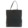 Gucci Black GG Canvas Leather Tote Shoulder