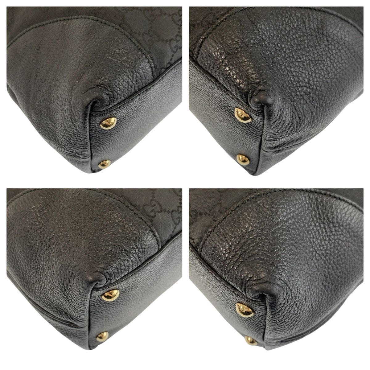 Gucci Black GG Canvas Leather Tote Shoulder — view 4