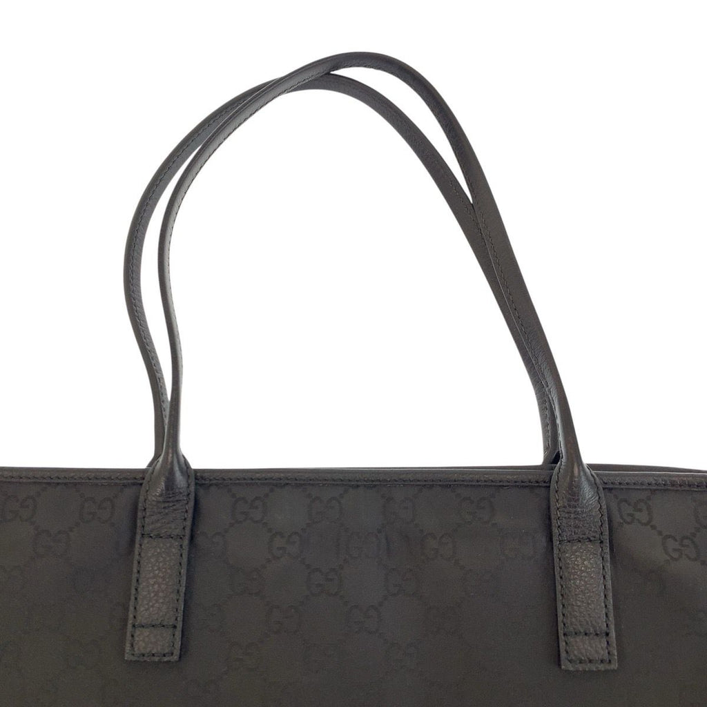 Gucci Black GG Canvas Leather Tote Shoulder — view 8