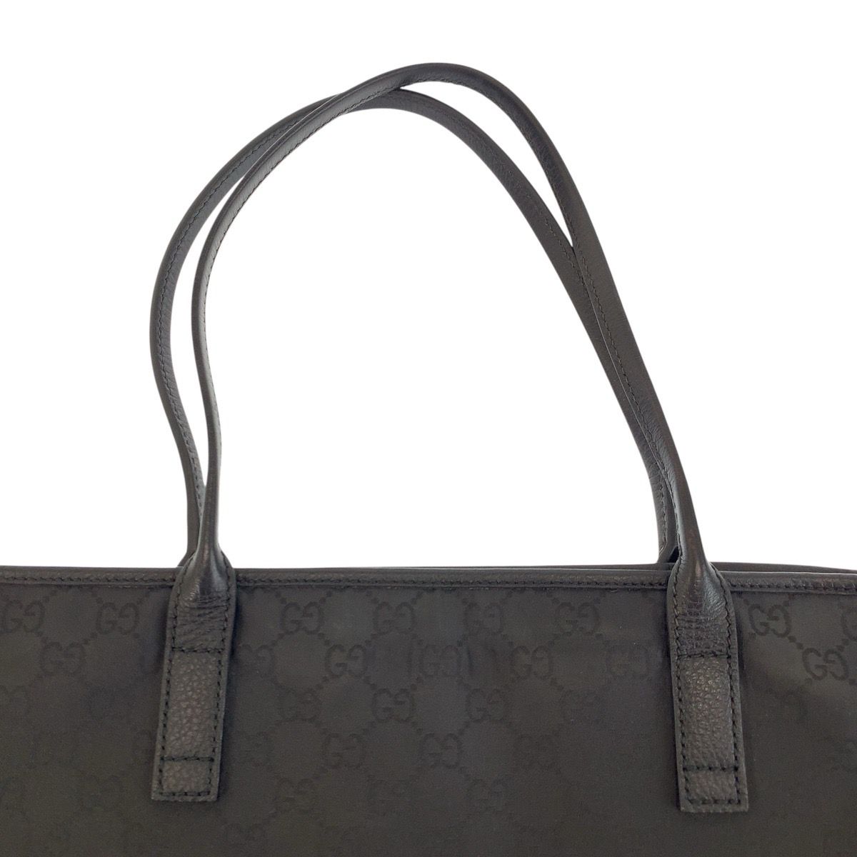 Gucci Black GG Canvas Leather Tote Shoulder — view 8