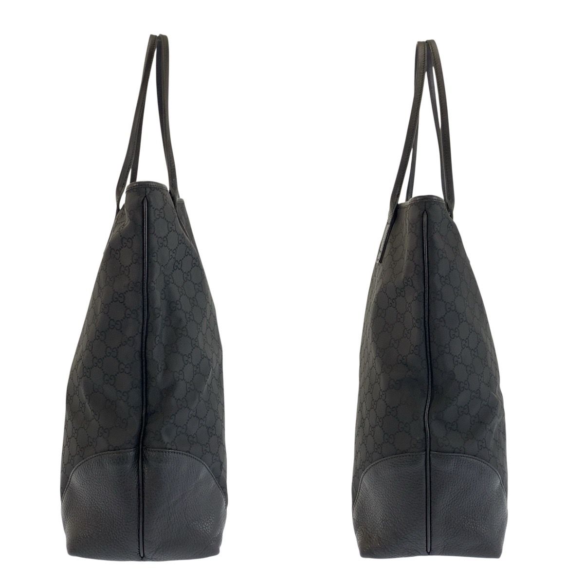 Gucci Black GG Canvas Leather Tote Shoulder — view 7