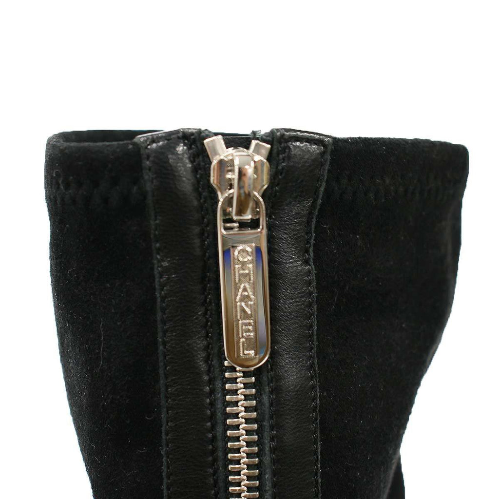 Chanel Back Zip Suede Leather Long Boots Black — view 9