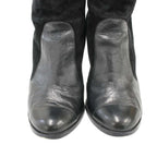Chanel Back Zip Suede Leather Long Boots Black — view 7