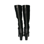 Chanel Back Zip Suede Leather Long Boots Black — view 3
