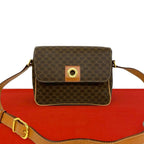 Celine Macadam Blason Triomphe Logo Pattern Circle Leather Mini Shoulder
