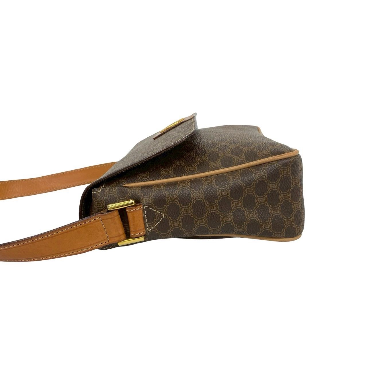 Celine Macadam Blason Triomphe Logo Pattern Circle Leather Mini Shoulder — view 5