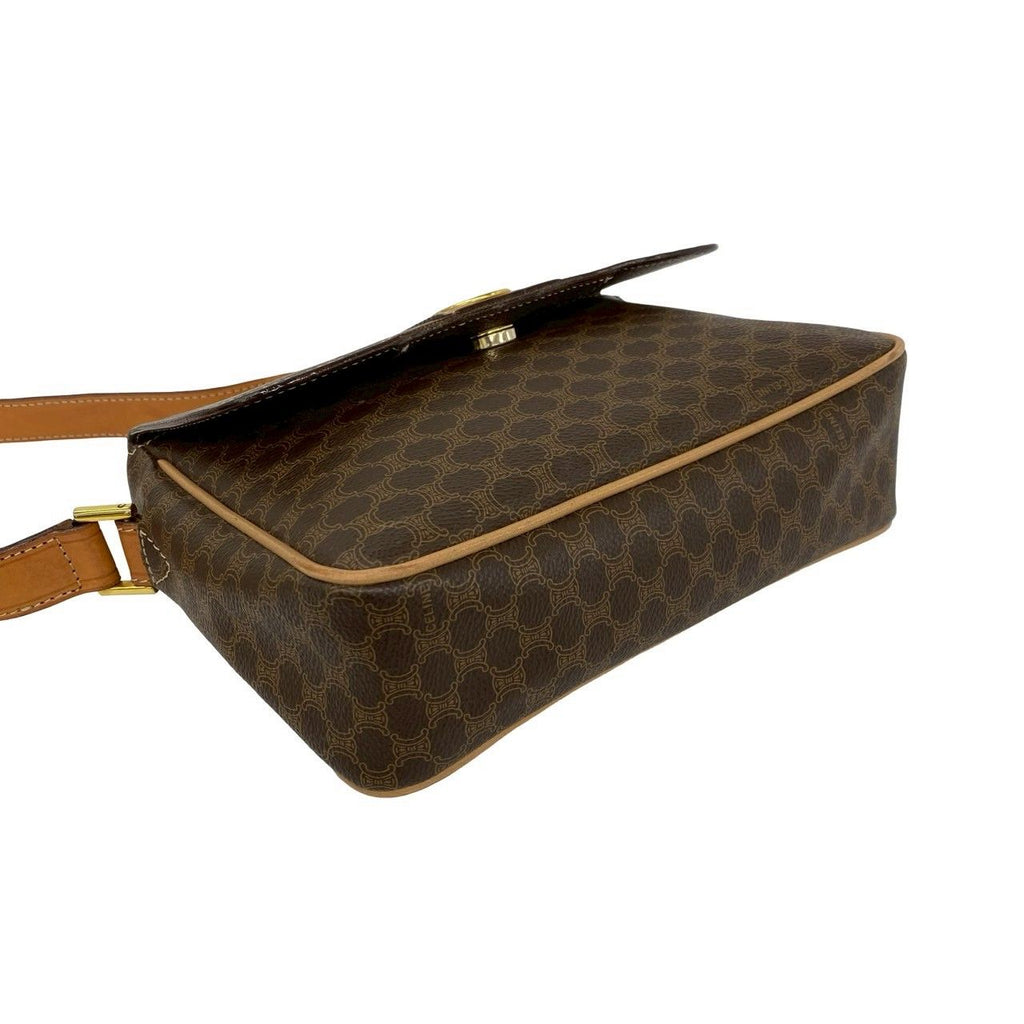 Celine Macadam Blason Triomphe Logo Pattern Circle Leather Mini Shoulder — view 7