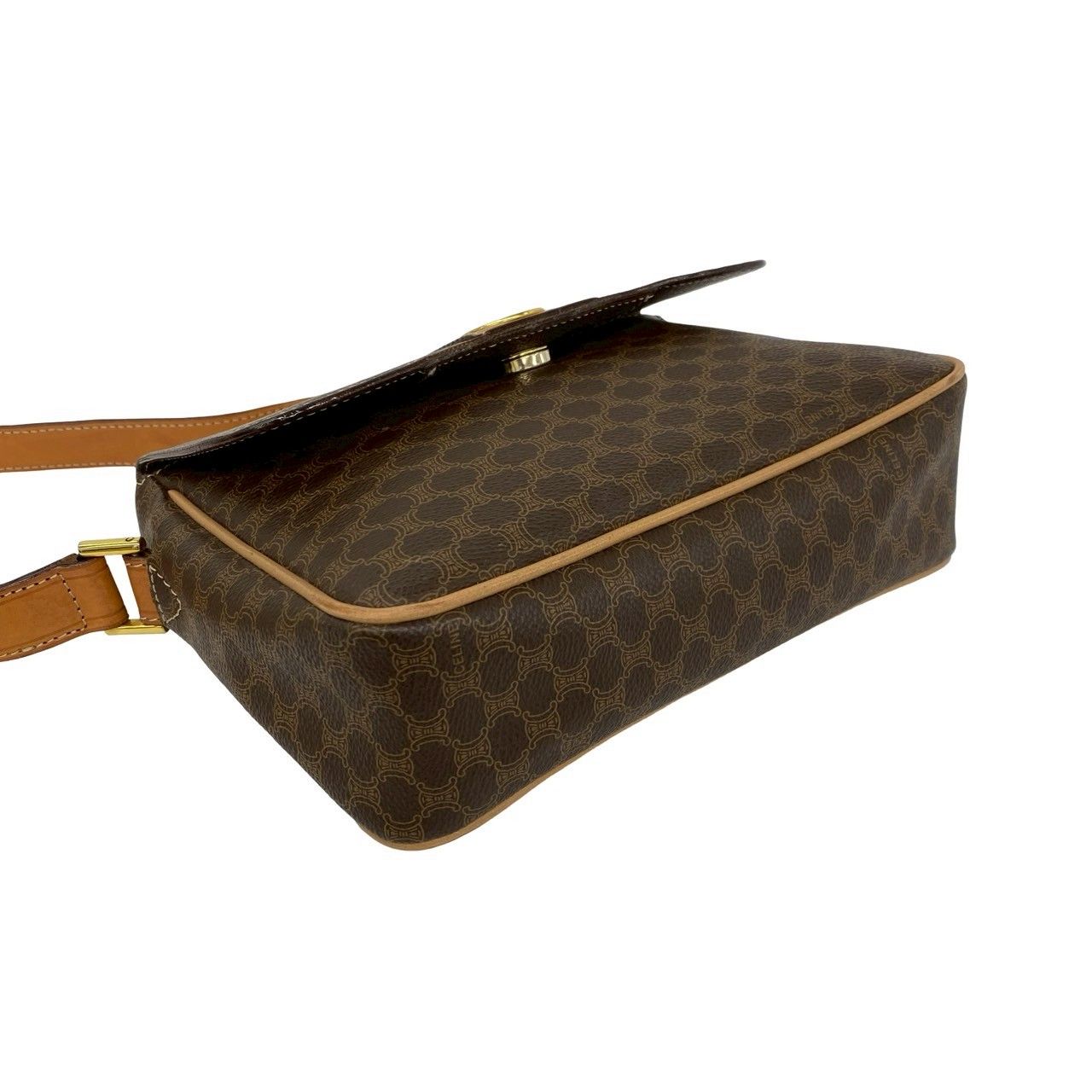 Celine Macadam Blason Triomphe Logo Pattern Circle Leather Mini Shoulder — view 7