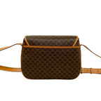 Celine Vintage Macadam Blason Triomphe Logo Pattern Leather Shoulder Bag Brown — view 3