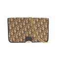 Dior Vintage Trotter Beige Brown Jacquard Chain Shoulder