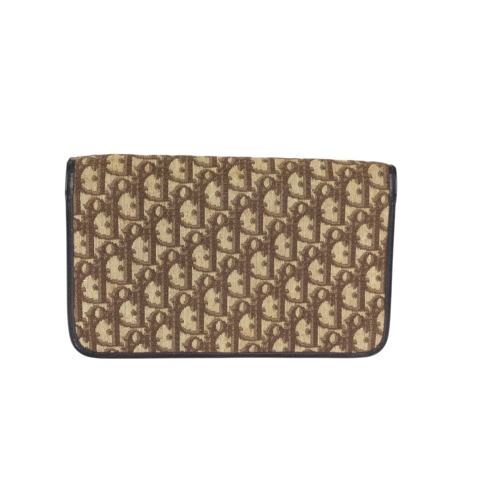 Dior Vintage Trotter Beige Brown Jacquard Chain Shoulder — view 2