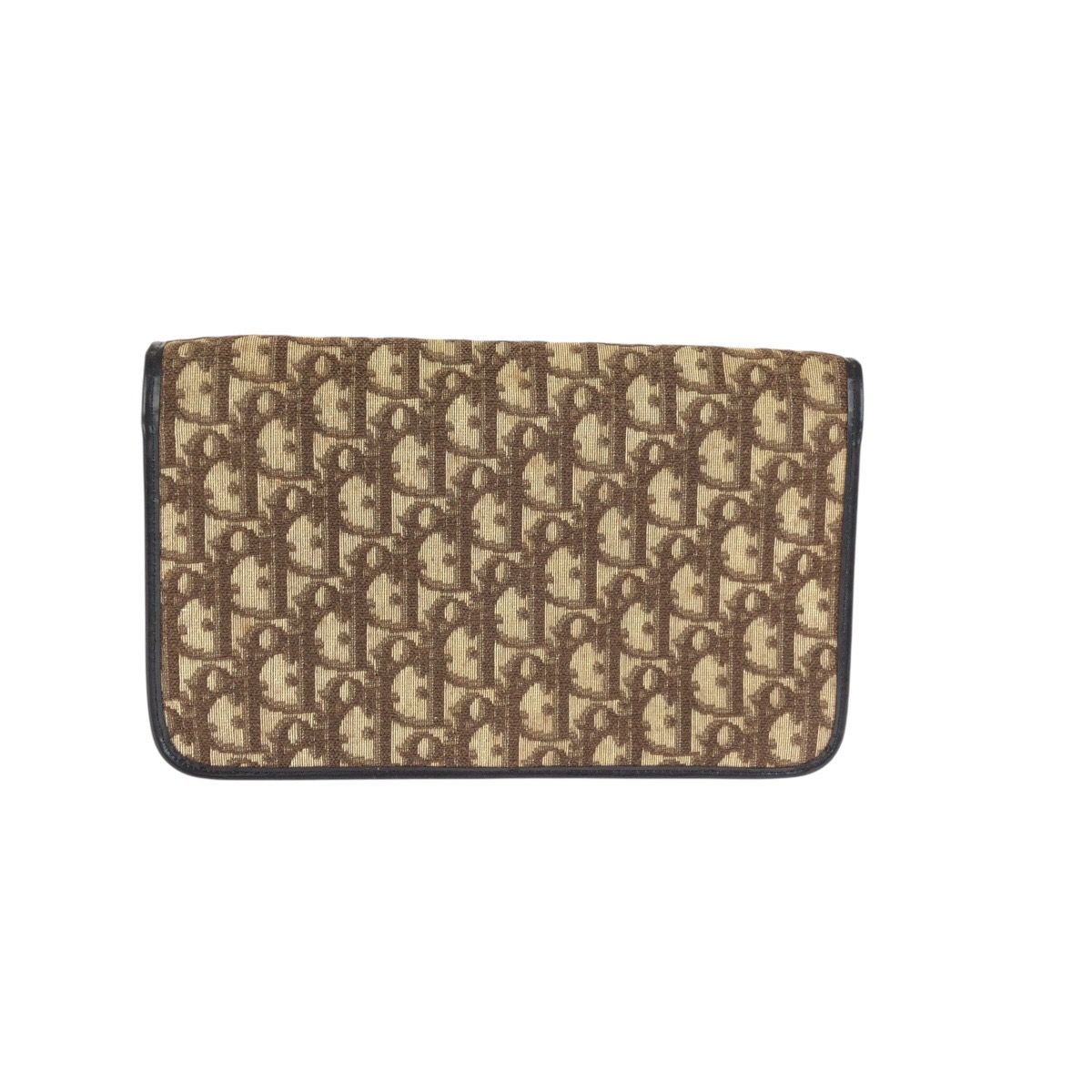 Dior Vintage Trotter Beige Brown Jacquard Chain Shoulder — view 2