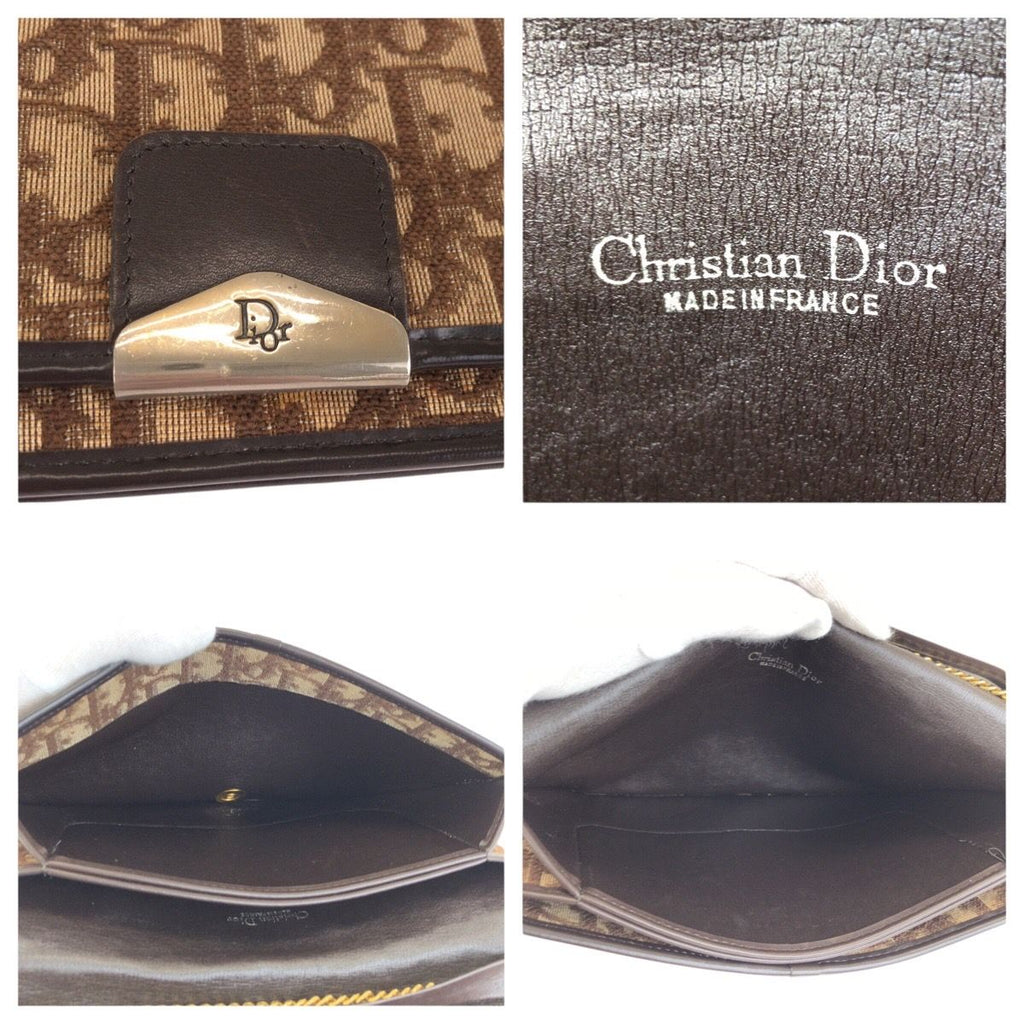 Dior Vintage Trotter Beige Brown Jacquard Chain Shoulder — view 4