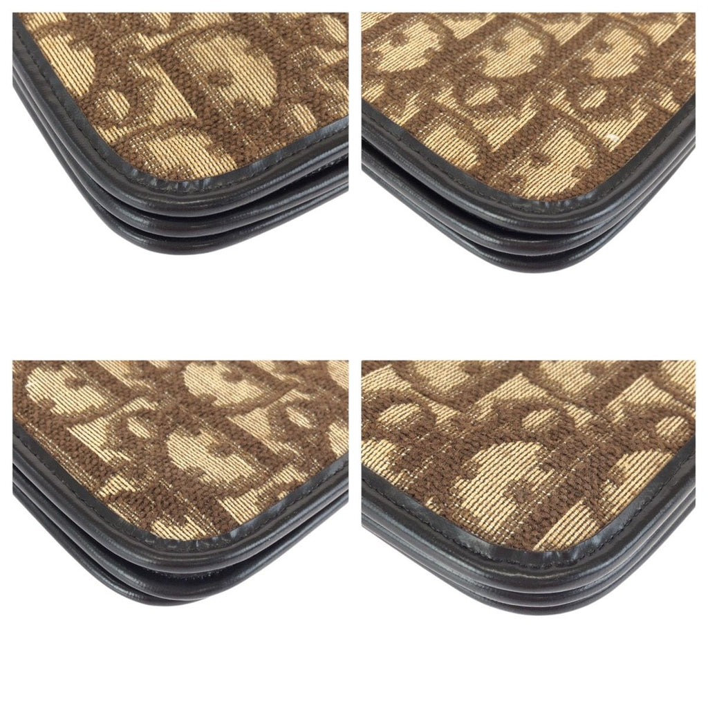 Dior Vintage Trotter Beige Brown Jacquard Chain Shoulder — view 3