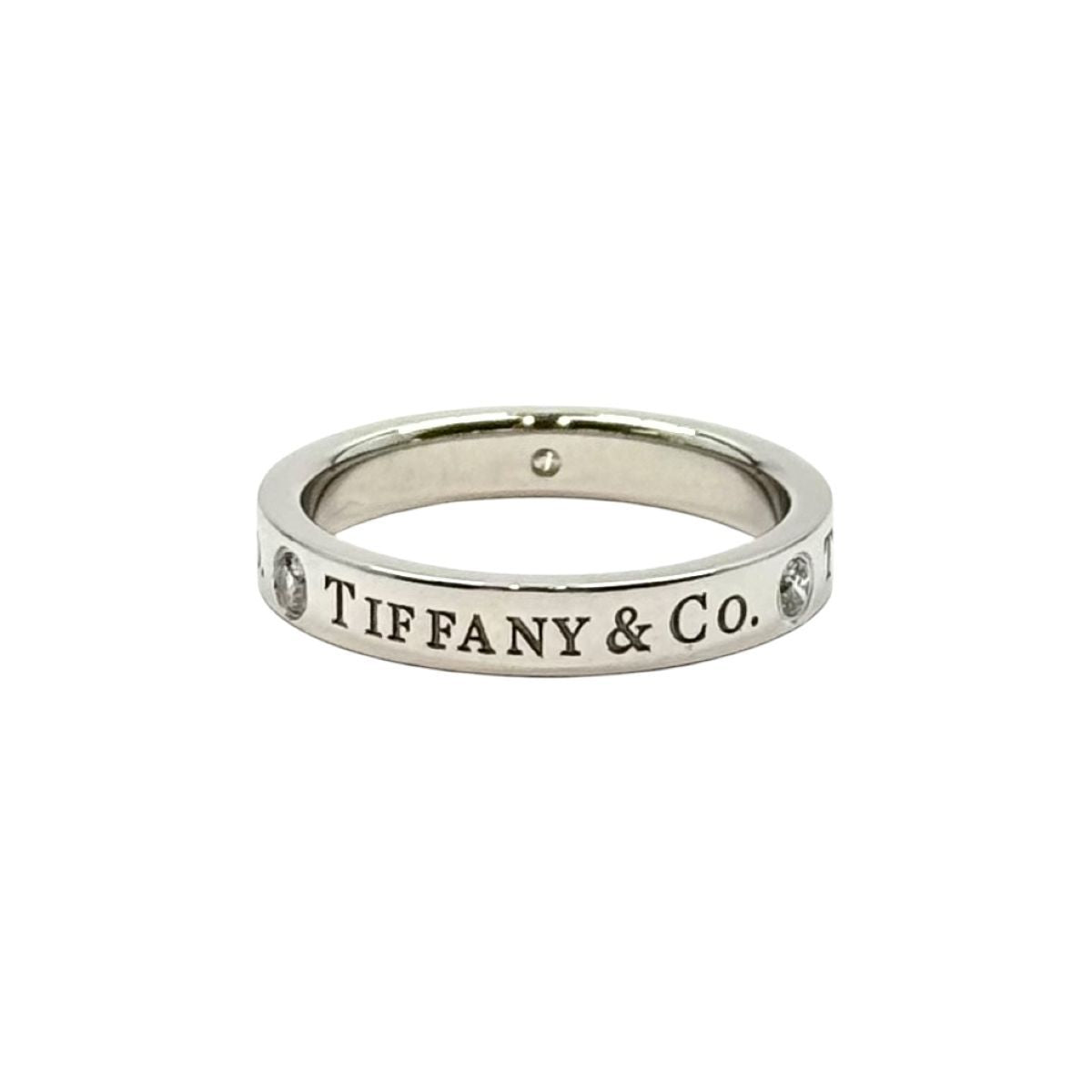 Tiffany & Co Flat Band Ring Diamond Platinum — view 3