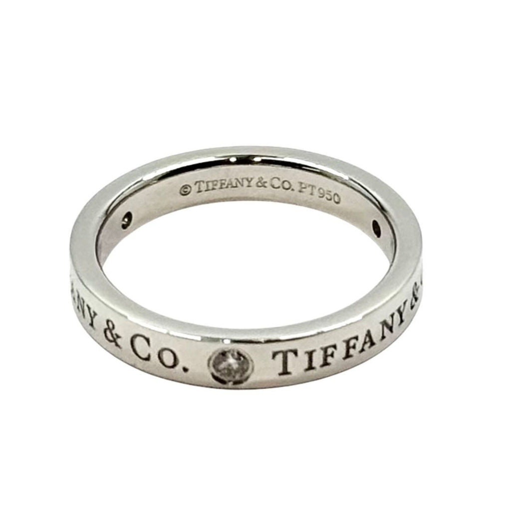 Tiffany & Co Flat Band Ring Diamond Platinum — view 4