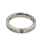 Tiffany & Co Flat Band Ring Diamond Silver Platinum — view 4