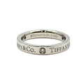 Tiffany & Co Flat Band Ring Diamond Silver Platinum