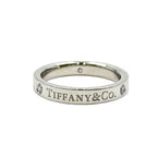 Tiffany & Co Flat Band Ring Diamond Silver Platinum — view 3