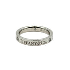 Tiffany & Co Flat Band Ring Diamond Silver Platinum — view 2