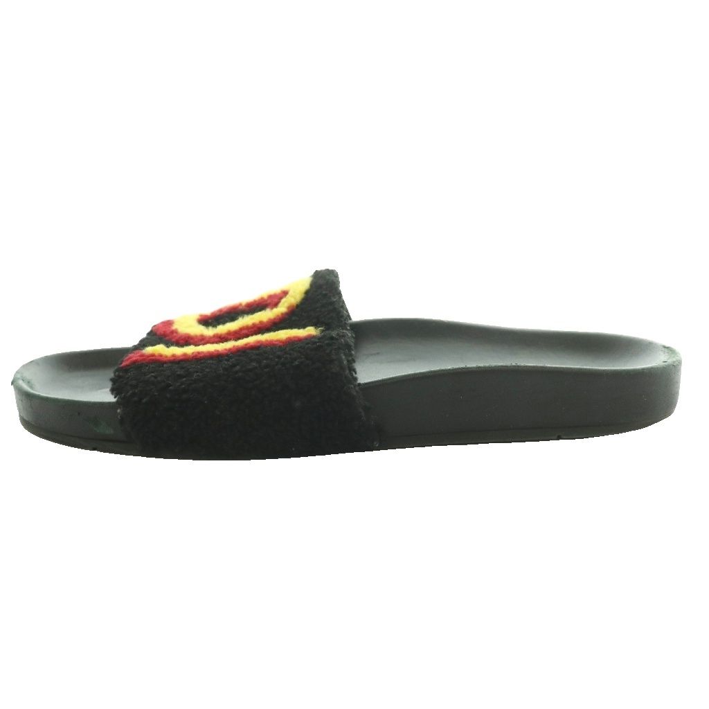 Fendi Logo Shearling Flat Sandals 5 Black SS — view 2