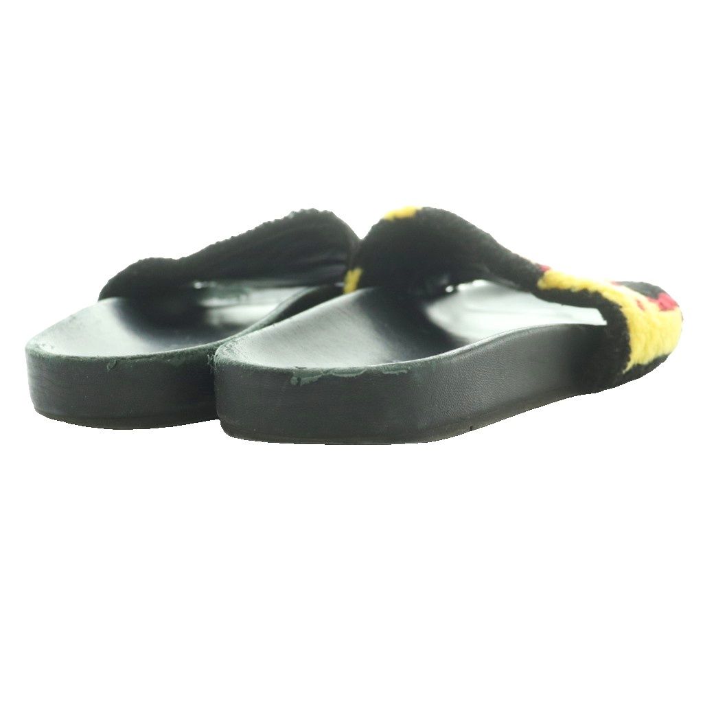 Fendi Logo Shearling Flat Sandals 5 Black SS — view 5