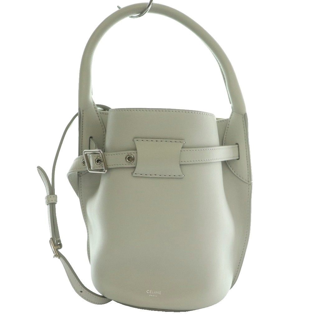 Celine Big Nano Bucket Bag 2-Way Leather Hand Shoulder Gray SS