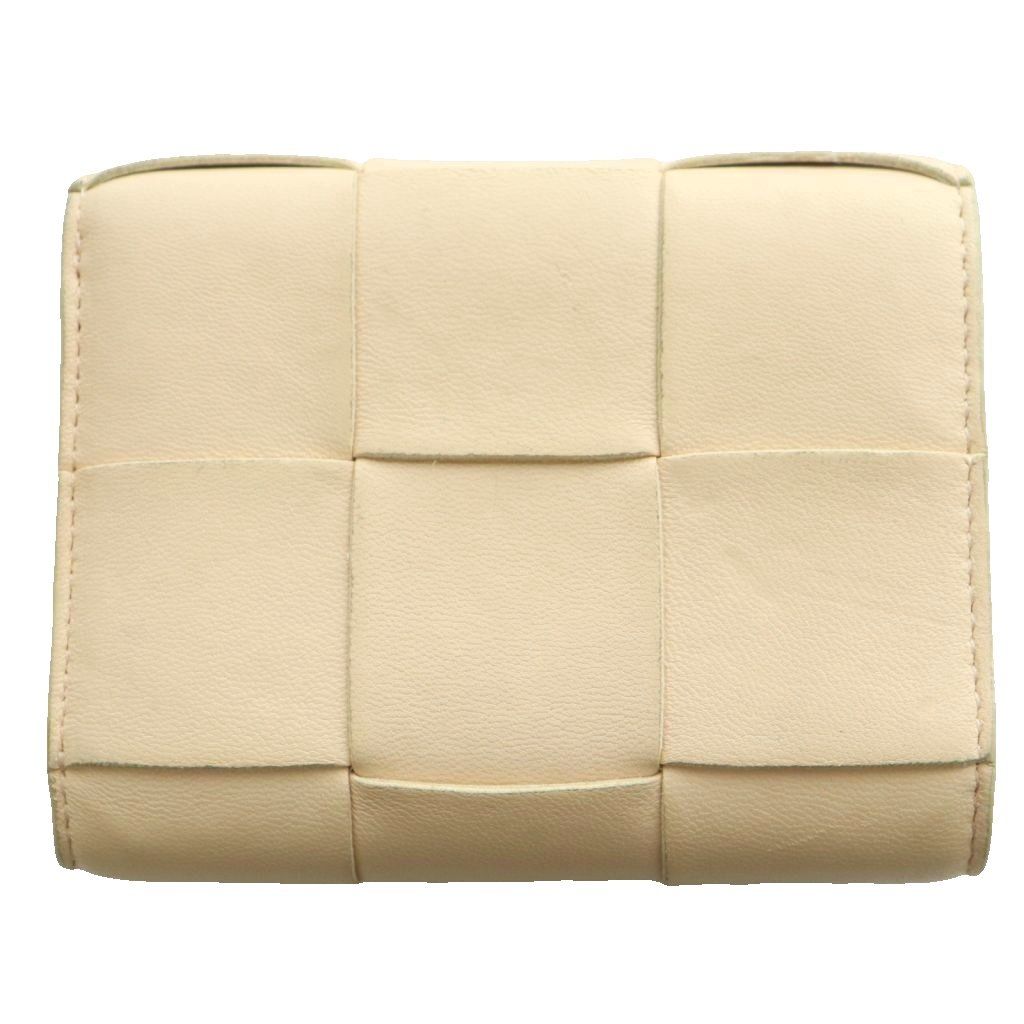 Bottega Veneta Cassette Maxi Intrecciato Trifold Wallet Compact Beige SS — view 2