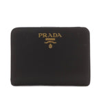 Prada Saffiano Leather Bifold Wallet Coin Purse Logo Black