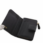 Prada Saffiano Leather Bifold Wallet Coin Purse Logo Black — view 6