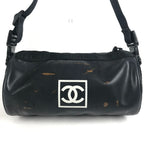 Chanel Shoulder Bag CC Logo Nylon Black — view 3