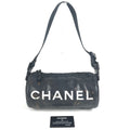 Chanel Shoulder Bag CC Logo Nylon Black