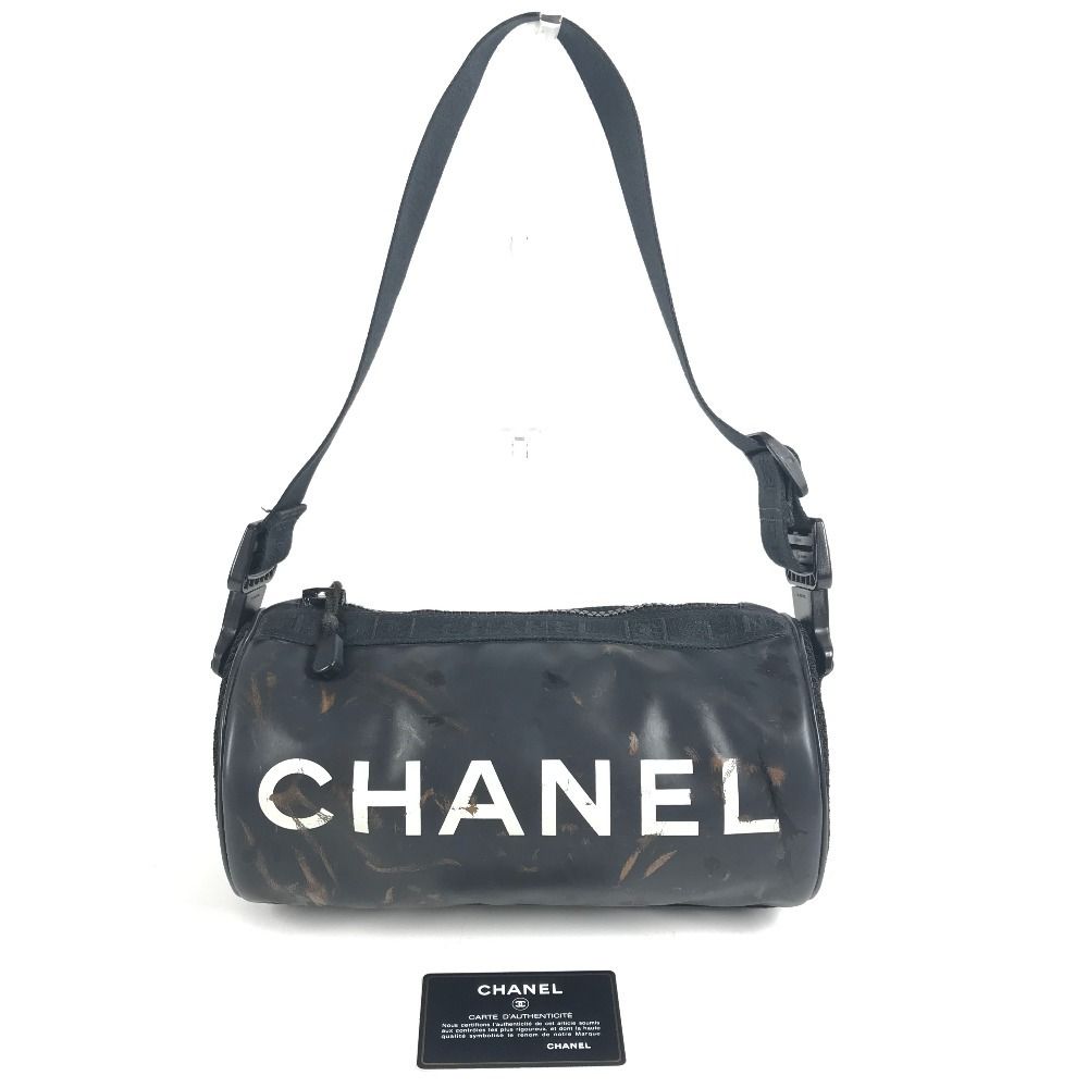Chanel Shoulder Bag CC Logo Nylon Black