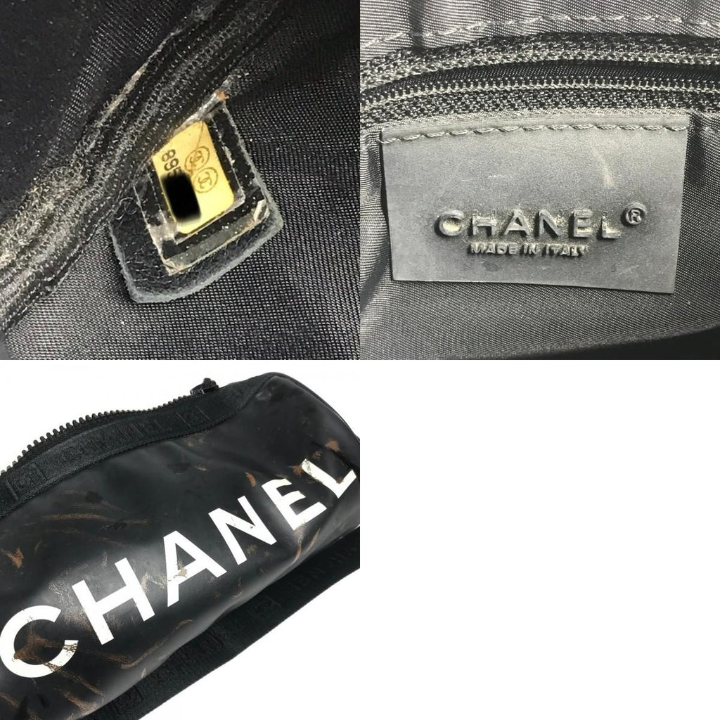 Chanel Shoulder Bag CC Logo Nylon Black — view 9