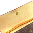 Louis Vuitton Pochette Twin GM Monogram Leather Brown Light Shoulder Bag Gold — view 7