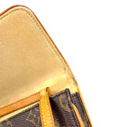Louis Vuitton Pochette Twin GM Monogram Leather Brown Light Shoulder Bag Gold — view 9
