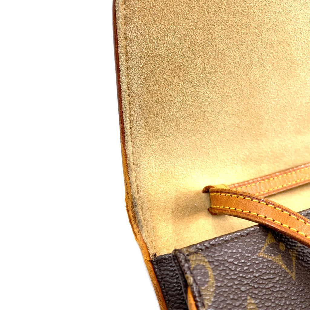 Louis Vuitton Pochette Twin GM Monogram Leather Brown Light Shoulder Bag Gold — view 8