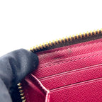 Louis Vuitton Portefeuille Clemence Monogram Fuchsia Brown Round Zippy Wallet — view 8