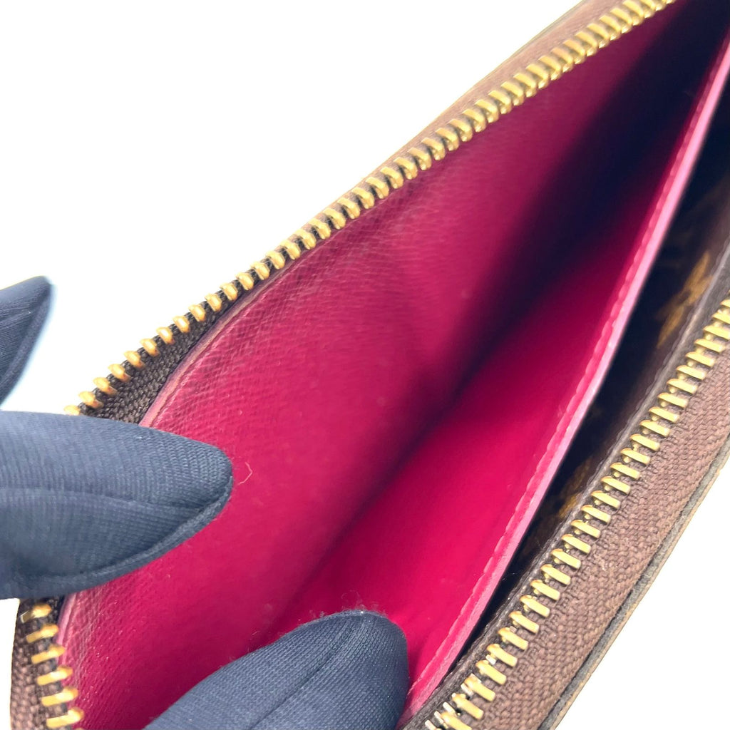 Louis Vuitton Portefeuille Clemence Monogram Fuchsia Brown Round Zippy Wallet — view 7