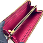 Louis Vuitton Portefeuille Clemence Monogram Fuchsia Brown Round Zippy Wallet — view 3