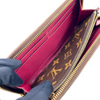 Louis Vuitton Portefeuille Clemence Monogram Fuchsia Brown Round Zippy Wallet — view 6