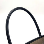 Hermes Garden Party PM Leather Canvas Black Light Gray Tote Silver — view 6