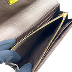 Louis Vuitton Damier Portefeuille Rosebery Leather Brown Wallet Gold — view 7